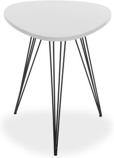 Versa Seatle Beistelltisch für das Wohnzimmer, Schlafzimmer oder die Küche. Moderner, niedriger Tisch, Maßnahmen (H x L x B) 60 x 50 x 50 cm, Holz und Metall, Farbe: Schwarz und weiß