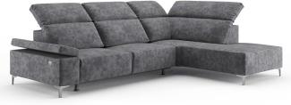 VitaliSpa Ecksofa Loungesofa Boxspringsofa James Anthrazit Relaxfunktion 301x86 cm modern Wohnzimmer Sofa Wohnzimmercouch Loungeecke Polstereckcouch Taschenfederkern USB-Anschluss Fußteil ausfahrbar