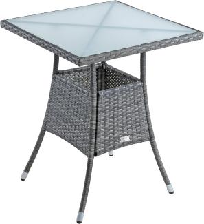 Polyrattan Balkontisch Rattan Tisch Beistelltisch Gartentisch 60 cm Anthrazit