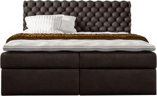 Stylefy 'Alviero' Boxspringbett, Kunstleder Madryt Braun 180 x 200 cm