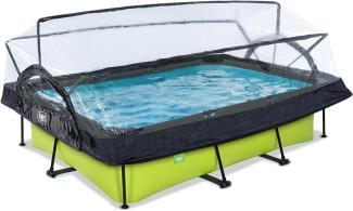 EXIT Lime Pool mit Abdeckung und Filterpumpe - grün 300x200x65cm