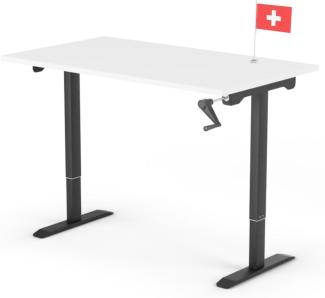 manuell höhenverstellbarer Schreibtisch EASY 140 x 80 cm - Gestell Schwarz, Platte Weiss