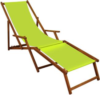 Sonnenliege Liegestuhl pistazie Fußteil Gartenliege Holz Deckchair Strandstuhl Gartenmöbel 10-306 F