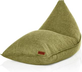Green Bean© Indoor XXL Sitzsack 150x100x100cm mit EPS-Perlen Füllung - Kuschelig Weich Waschbar - Drinnen Stoff Sitzkissen - Grün