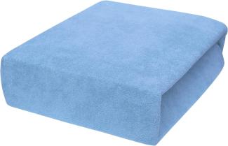 Frottier Spannbettuch passend zu 140 x 70 cm Kinderbett Matratze (Blau)
