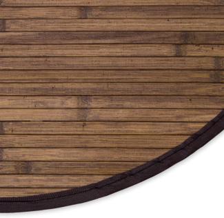 Bambusmatte 200 cm rund dunkelbraun Bambusteppich Teppich