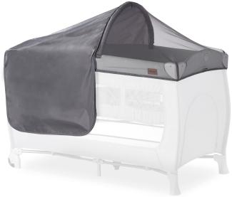 Hauck Sonnenschutz & Moskitonetz für Reisebetten Travel Bed Canopy mit UV-Schutz 50+, Luftdurchlässiger Netzstoff, Einfach zu Befestigen mti Gummizug und Klettverschlüssen, Faltbar (Grey)