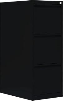 Stahl Büro Hängeregistratur Schrank Bürocontainer 101x40x62cm (HxBxT) mit 3 Schüben, einbahnig Schwarz 560319
