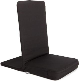 Bodhi Mandir Bodenstuhl | Meditationsstuhl mit dickem Sitzkissen | Komfortabler Bodensessel mit gepolsterter Rückenlehne | Waschbarer Bezug | Ideal für Freizeit, Yoga & Meditation (black)