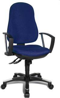 Topstar 9020AG26, Trend SY 10, Bürostuhl, Schreibtischstuhl, ergonomisch, mit Armlehnen, Bezugsstoff blau