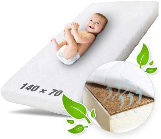 Ehrenkind® Babymatratze Kokos | Baby Matratze 70x140 | Kindermatratze 70x140 mit hochwertigem Schaum, Kokosplatte und Hygienebezug
