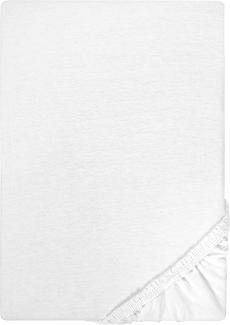 biberna 0077155 Jersey Spannbetttuch (Matratzenhöhe max. 22 cm) (Baumwolle) 140x200 cm -> 160x200 cm, weiß