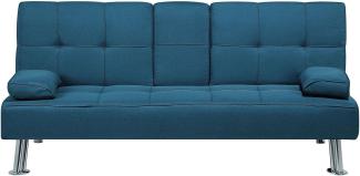 Schlafsofa 3-Sitzer Polsterbezug blau ROXEN