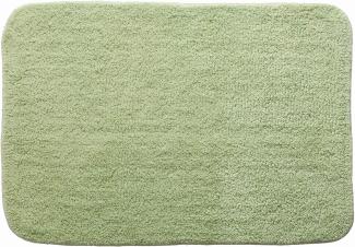 Spirella Badteppich Badematte Duschvorleger 100% Baumwolle Hochflor | flauschig | rutschhemmend | geeignet für Fußbodenheizung | 50x70 cm | Hellgrün