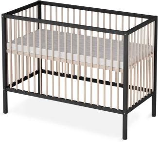 Baby Beistellbett Dreamy 60x120 cm mit Matratze, schwarz/natur 4 in 1 mit Umbauseite - Sämann