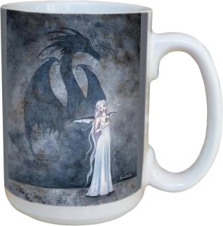 Tree-Free Greetings lm43590 Fantasy Dragon Shadow mit Fairy Keramik Becher mit Henkel Volle Größe von Amy Brown, 15-Ounce