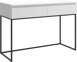 Selsey Bemmi - Schminktisch Schreibtisch, Weiß mit schwarzem Metallgestell, 120 cm