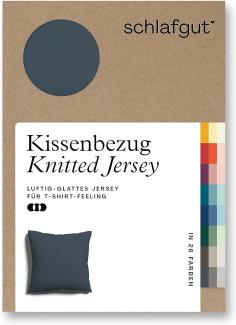 Schlafgut Knitted Jersey Bettwäsche | Kissenbezug einzeln 80x80 cm | grey-deep