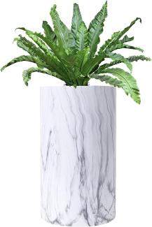 wuuhoo® Pflanzkübel Lily in weißer Marmoroptik - wetterfeste Bodenvase aus Fiberglas, Blumenkübel wetterfest für Innen & Außen mit Pflanzeinsatz, Pflanzentopf - 60 cm