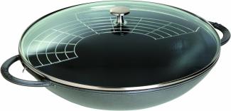 Staub Specialities Wok mit Glasdeckel 37 cm, Gusseisen