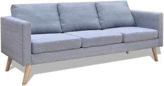 vidaXL Sofa 3-Sitzer Stoff Hellgrau