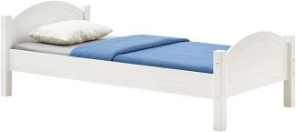 IDIMEX Massivholzbett FLIMS aus massiver Kiefer in weiß, stabiles Bett in 90 x 190 cm, schönes Bettgestell mit Fuß- und Kopfteil