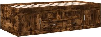 vidaXL Tagesbett mit Schubladen Räuchereiche 90x190 cm Holzwerkstoff