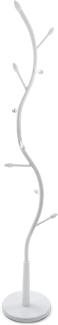 Versa Swindon Minimalistischer Garderobenständer für den Eingangsbereich, mit 9 Haken für Kleidung oder Taschen für die Halle, Maßnahmen (H x L x B) 185 x 32 x 32 cm, Metall, Farbe: Weiß