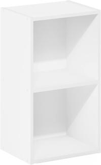 Furinno Pasir 2-stufiges Bücherregal mit offenem Regal, Weiß