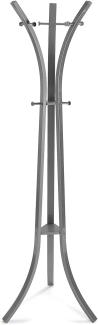 Versa Kiefer Minimalistischer Garderobenständer für den Eingangsbereich, mit 6 Haken oder Kleiderbügeln für Kleider, Maßnahmen (H x L x B) 175 x 58 x 58 cm, Metall, Farbe: Grau