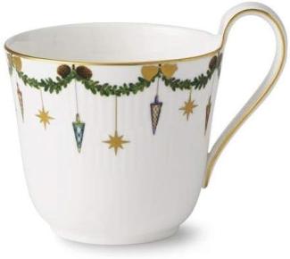 Tasse mit hohem Henkel - 330 ml Star Fluted Christmas Royal Copenhagen Kaffeetasse - Mikrowelle geeignet, Spülmaschinenfest