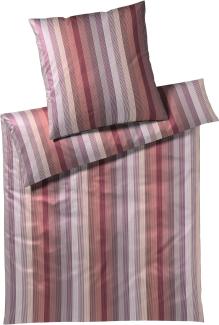 elegante Bettwäsche Mako-Satin VIVID (BL 135x200 cm) BL 135x200 cm rot Bettbezug Bettzeug