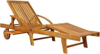 DEUBA Gartenliege Tami Sun Bäderliege aus Holz braun 200 cm, klappbar und verstellbar, Akazienholz