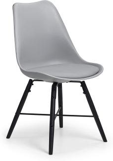 Julian Bowen Kari Esszimmerstühle, 2 Stück, Kunststoff Stoff, schwarz/grau, 2er-Set