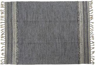 Dmora Moderner Boston-Teppich, Kelim-Stil, 100% Baumwolle, schwarz, 230x160cm
