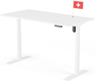 elektrisch höhenverstellbarer Schreibtisch ECO 160 x 80 cm - Gestell Weiss, Platte Weiss