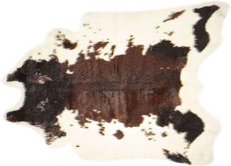Kunstfell-Teppich Kuh weiß / braun 90 cm NAMBUNG
