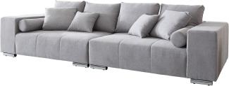 XXL-Sofa Marbeya Grau 285x115 cm mit 10 Kissen Big Sofa