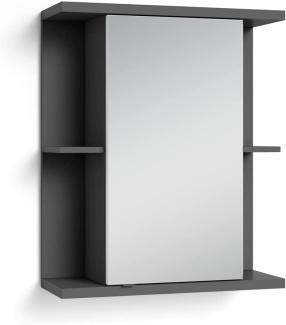byLIVING Nebraska Badezimmer Spiegelschrank mit Spiegeltür/Moderner, 1-türiger Spiegel Hängeschrank in anthrazit/mit viel Stauraum, Holzwerkstoff, B 60, H 70, T 25 cm
