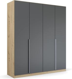 Kleiderschrank Drehtürenschrank Dark&Wood | 4-türig | grau metallic / Eiche Artisan | 181x210