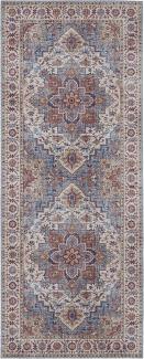Vintage Teppich Anthea Cyanblau - 80x200x0,5cm