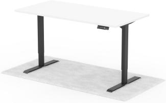 elektrisch höhenverstellbarer Schreibtisch DESK 160 x 80 cm - Gestell Schwarz, Platte Weiss