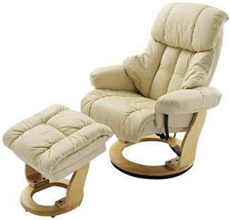 Relax-Sessel mit Hocker CALGARY, creme/naturfarben