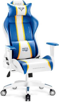 Diablo X-One 2. 0 Gaming Stuhl für Kinder Gamer Chair Bürostuhl Schreibtischstuhl Verstellbare Armlehnen Ergonomisches Design Nacken/-Lendenkissen Wippfunktion Aqua Blue Kids (S)
