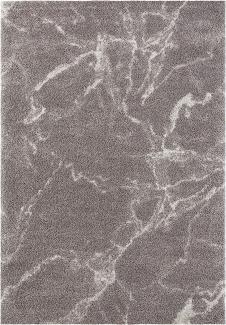 Hochflor Teppich MAYRIN Grau Creme 160x230 cm