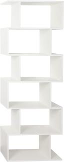 Standregal 192 x 70 x 25 cm weiß matt – Bücherregal Raumteiler Wohnzimmer RICOO WM070-WM