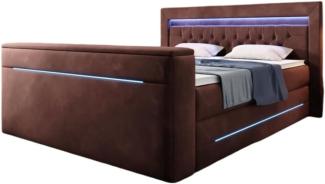 Boxspringbett Neptun mit TV Lift und RGB 140x200 Braun H2