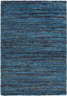 Hochflor Teppich Chic meliert blau 200x290 cm