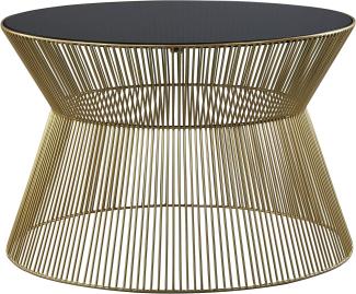 Couchtisch Ø 72x48 cm Gold/Schwarz aus Metall und Glas WOMO-Design