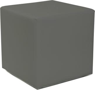 Design Sitzwürfel Kubus I Hocker Kunstleder modern 45x45x45 cm in Grau